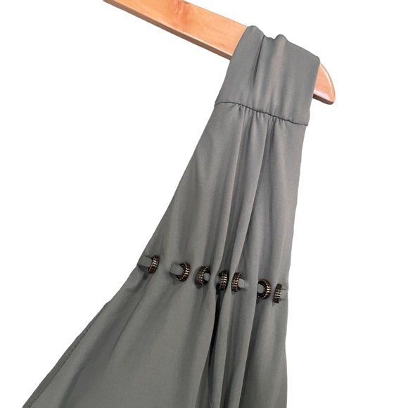 One Piece Bathing Suit Sexy Plunging Neck Tie-Back Swimsuit Olive Green Large - Picture 3 of 10